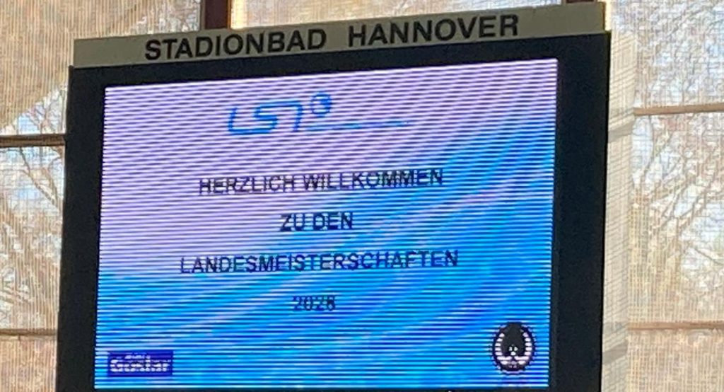 2026 Landesmeisterschaften Hannover 50m - Anzeigetafel.